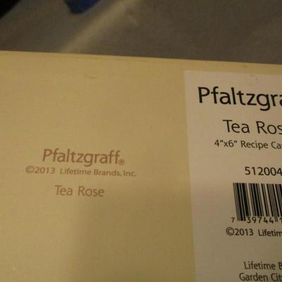 Tea Rose Pfalzgraff Recipe Box Salt & Pepper Shakers & Butter Dish