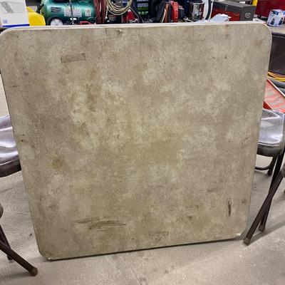 Card Table and Folding Chairs
