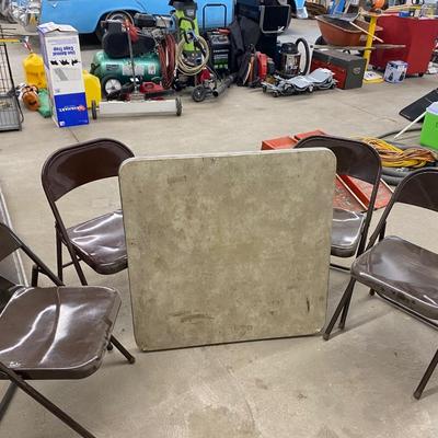 Card Table and Folding Chairs