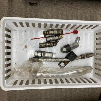 Air actuated and pistol grip grease gun with spare parts