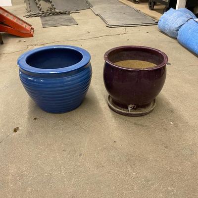 TWO CERAMIC PLANTERS