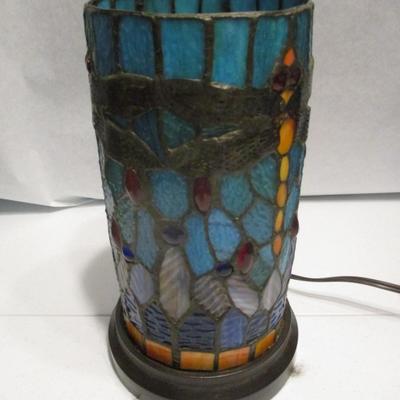 Stained Glass Dragon Fly Lamp