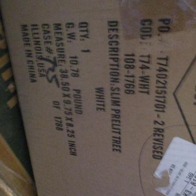 Green Slim Prelit Tree With White Lights