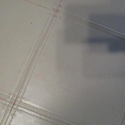 Round Faux Leather Storage Ottoman