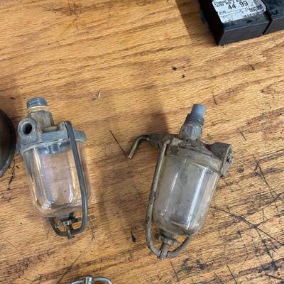 Really Neat Vintage sight glasses and Oil can