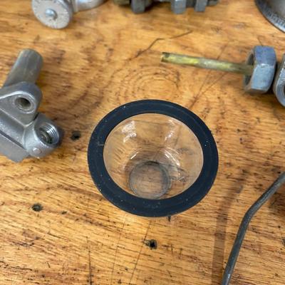 Really Neat Vintage sight glasses and Oil can