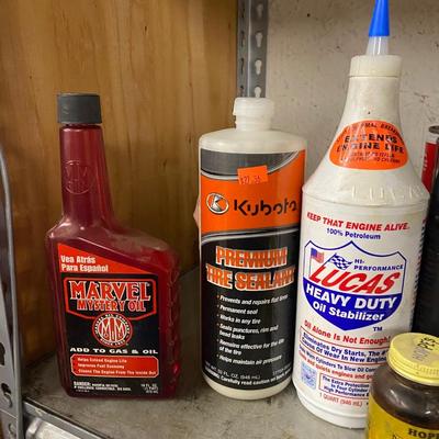Automotive and Other Lubrcants Along With Plastic Storage Bins