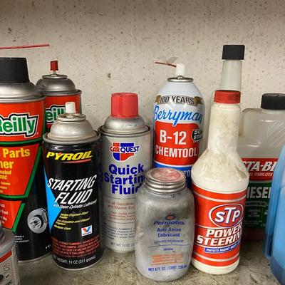 Automotive and Other Lubrcants Along With Plastic Storage Bins