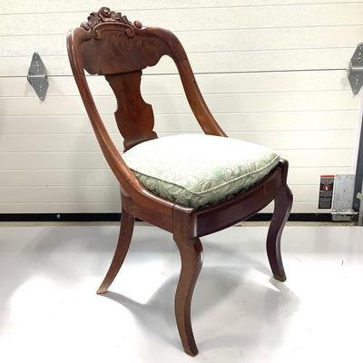 1000 Antique Victorian Leather Top Table and Two Carved Chairs
