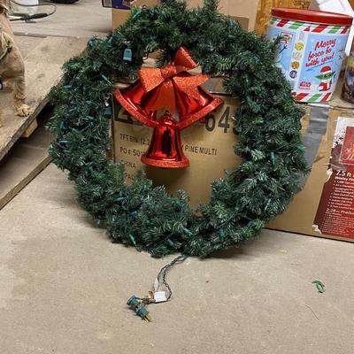 7.5ft Artificial Christmas Tree, Wreath and Tins