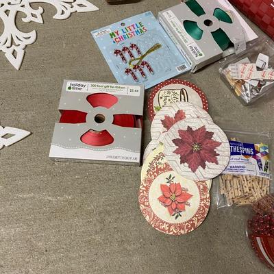 Christmas Decorations - ribbons - lights- Santa and more