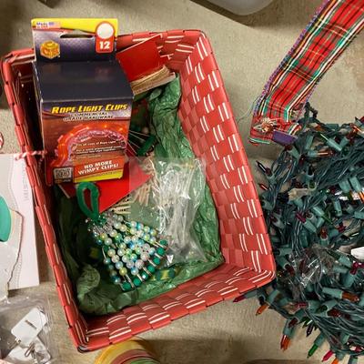 Christmas Decorations - ribbons - lights- Santa and more