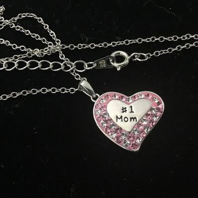 Mom Fashion Necklace pink Rhinestone