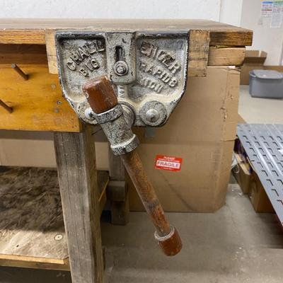 Work Bench with Super Cool Vintage Vise