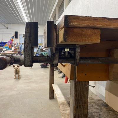 Work Bench with Super Cool Vintage Vise