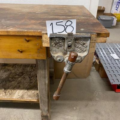 Work Bench with Super Cool Vintage Vise