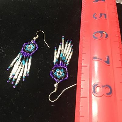 Glass Beaded Native Style Earrings