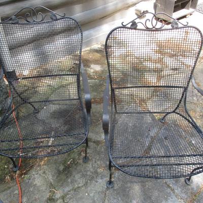 Pair Of Metal Framed Arm Patio Chairs Choice A