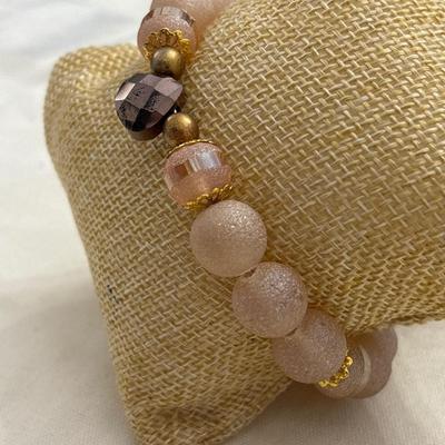 Glass Frosted bead wrap brown bracelet