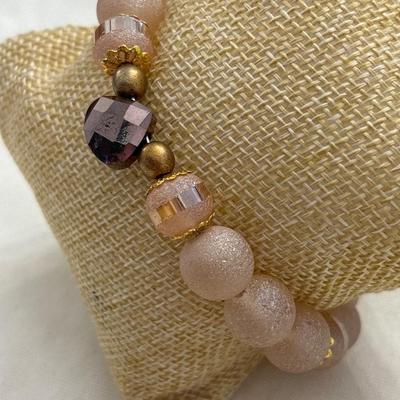 Glass Frosted bead wrap brown bracelet