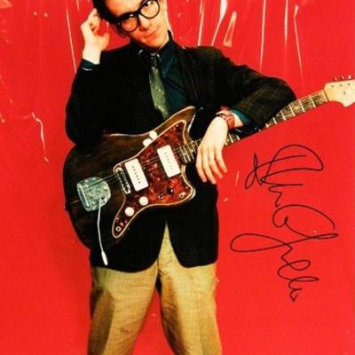 Elvis Costello signed promo photo 
