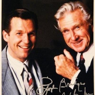 Lloyd Bridges and Jeff Bridges signed portrait photo 