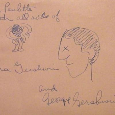 George Gershwin and Ira Gershwin signature slip