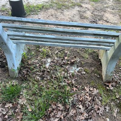 Concrete and Wood Garden Bench *damaged*