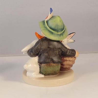 Pair of Hummel Figurines- Girl with Geese and Boy with Rabbits