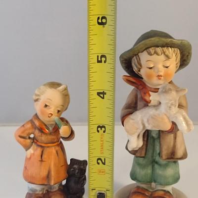 Pair of Hummel Figurines- 'Bedtime' and Boy with Lamb