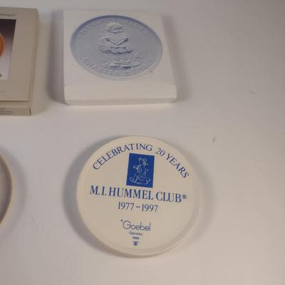 Pair of Hummel Figurines- Porcelain Hummel Club Disks