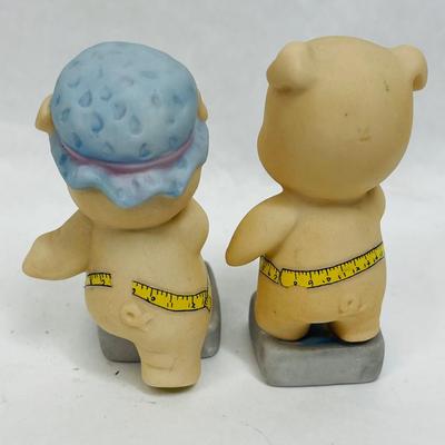 Enesco pig on the Scale Weight-loss Pigs Figurine Pair