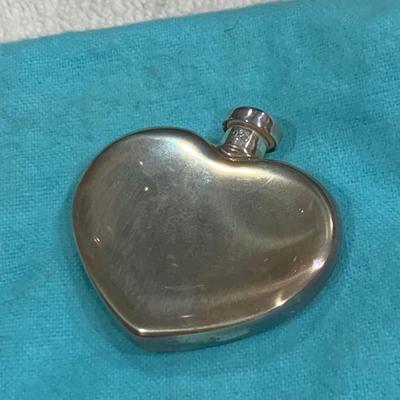 Tiffany & Co Sterling Perfume Heart w bag