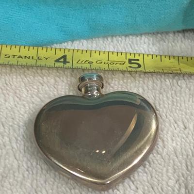 Tiffany & Co Sterling Perfume Heart w bag