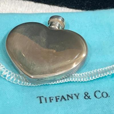Tiffany & Co Sterling Perfume Heart w bag
