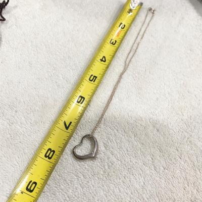 Tiffany & Co Sterling Heart Pendant on Necklace w bag