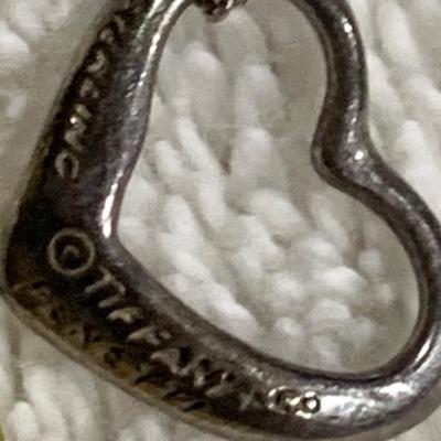 Tiffany & Co Sterling Heart Pendant w Bag