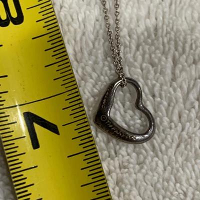 Tiffany & Co Sterling Heart Pendant w Bag