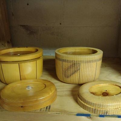 Solid Wood Basket Weaving Molds- Nantucket Basket Purces- 2 Pieces (#3)