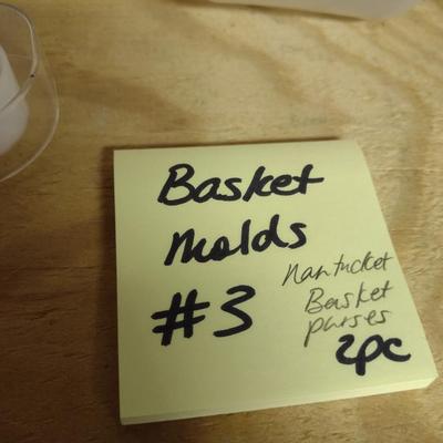 Solid Wood Basket Weaving Molds- Nantucket Basket Purces- 2 Pieces (#3)