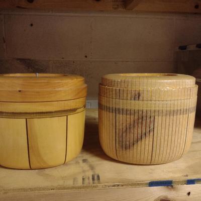 Solid Wood Basket Weaving Molds- Nantucket Basket Purces- 2 Pieces (#3)