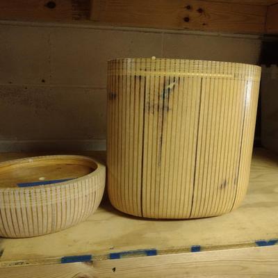 Solid Wood Basket Weaving Molds- Tote and Bread Bowl- 2 Pieces (#4)