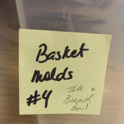 Solid Wood Basket Weaving Molds- Tote and Bread Bowl- 2 Pieces (#4)