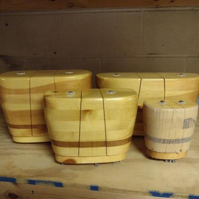 Solid Wood Basket Weaving Molds-Creel Purses- 4 Pieces (#5)