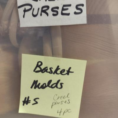 Solid Wood Basket Weaving Molds-Creel Purses- 4 Pieces (#5)