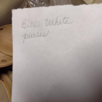 Solid Wood Basket Weaving Molds-Bill White Purses- 5 Pieces (#6)