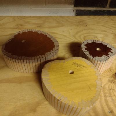 Solid Wood Basket Weaving Molds-DELS Nantucket Hearts - 3 Pieces (#8)