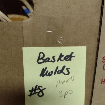 Solid Wood Basket Weaving Molds-DELS Nantucket Hearts - 3 Pieces (#8)