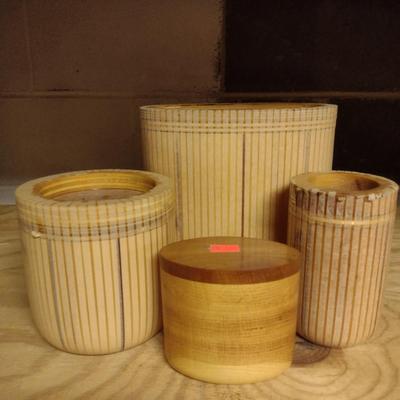 Solid Wood Basket Weaving Molds- 4 Pieces (#9)