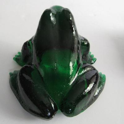 Older Mosser Glass Heavy Glass Frog, Dark Green